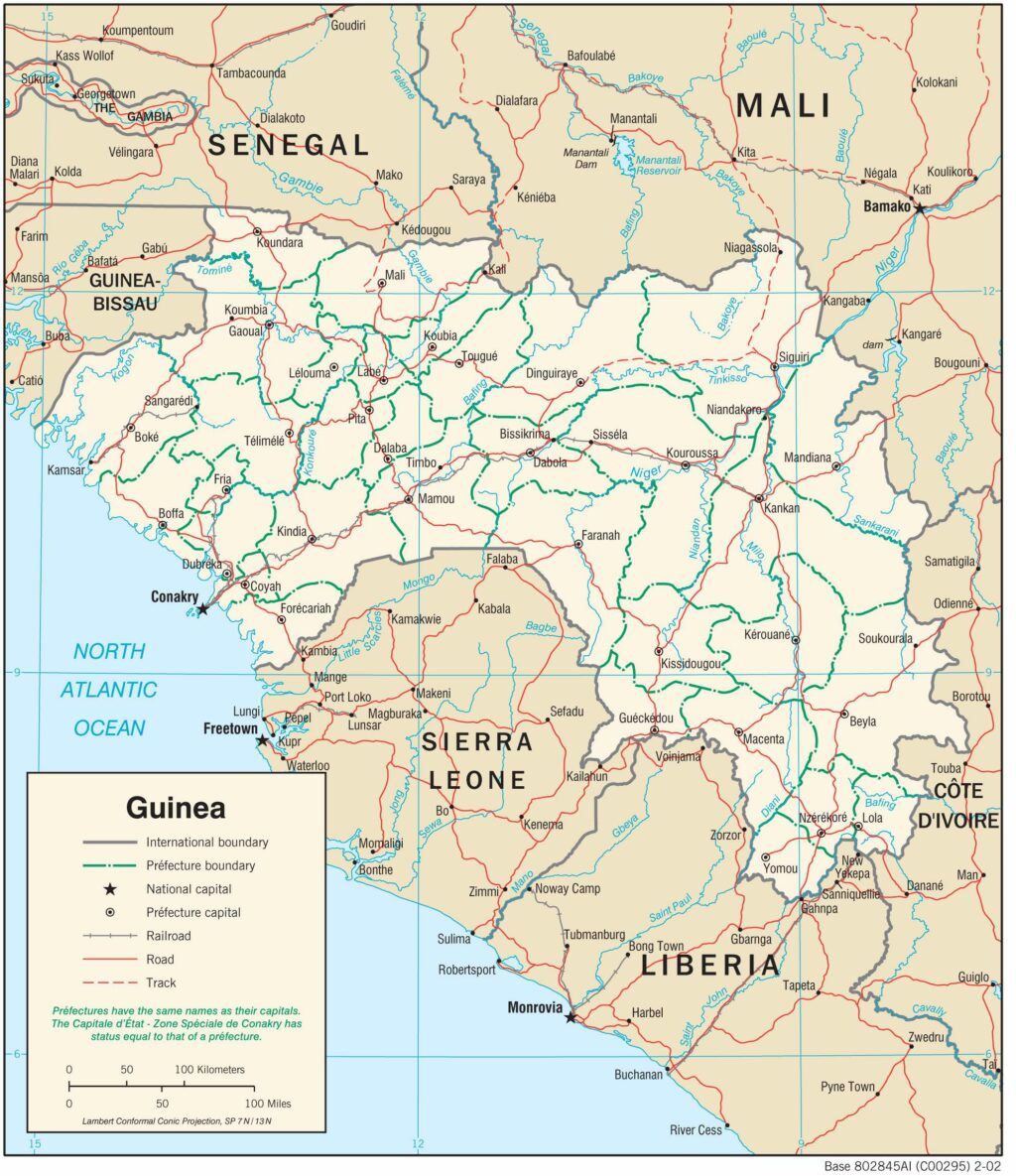 Bản đồ giao thông Guinea