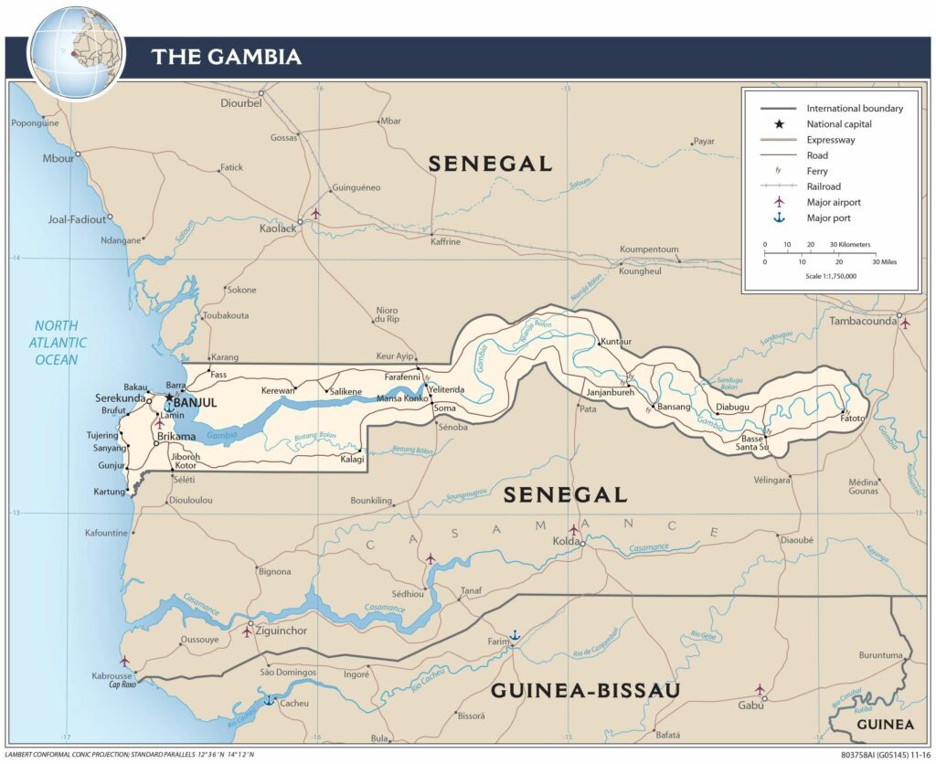 Bản đồ giao thông Gambia
