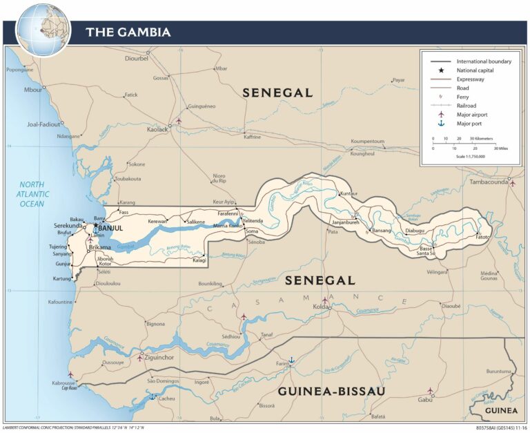 Bản đồ giao thông Gambia