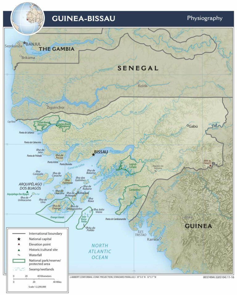 Bản đồ địa lý Guinea-Bissau