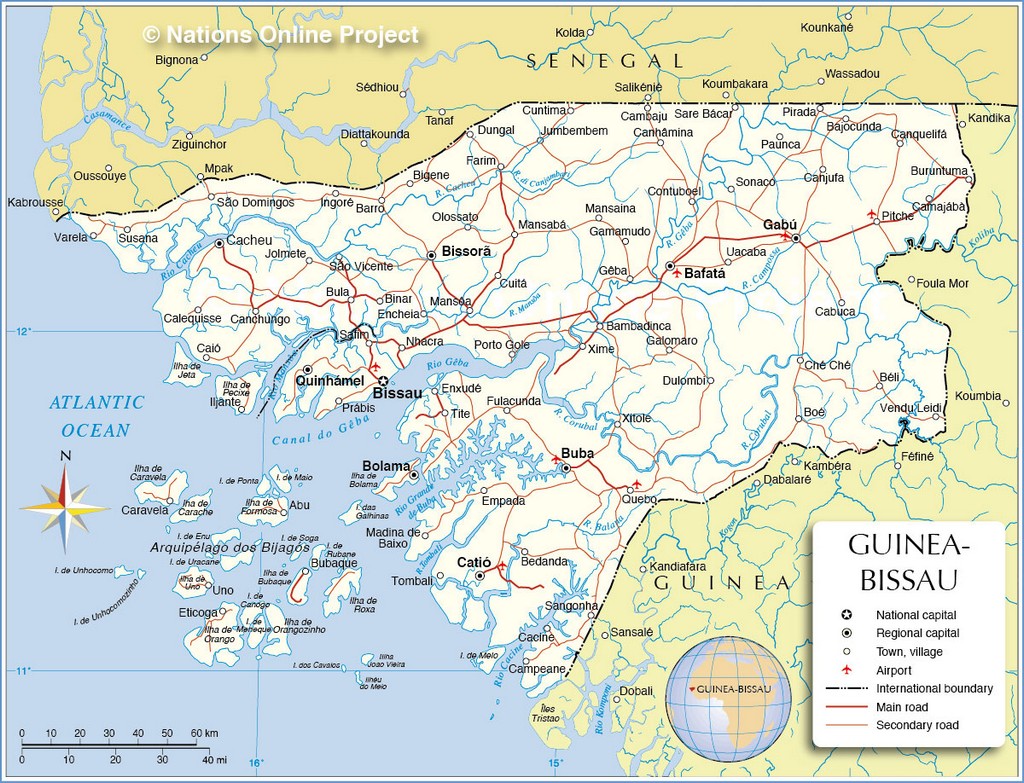 Bản đồ hành chính của Guinea Bissau