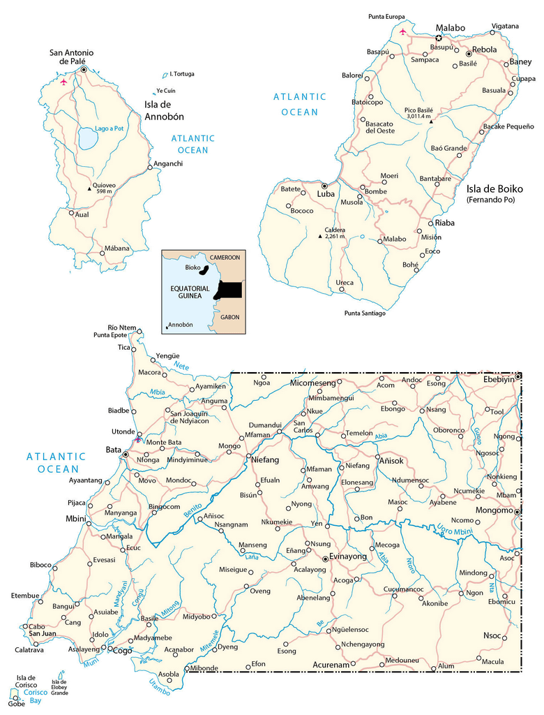 Bản đồ Guinea Xích Đạo