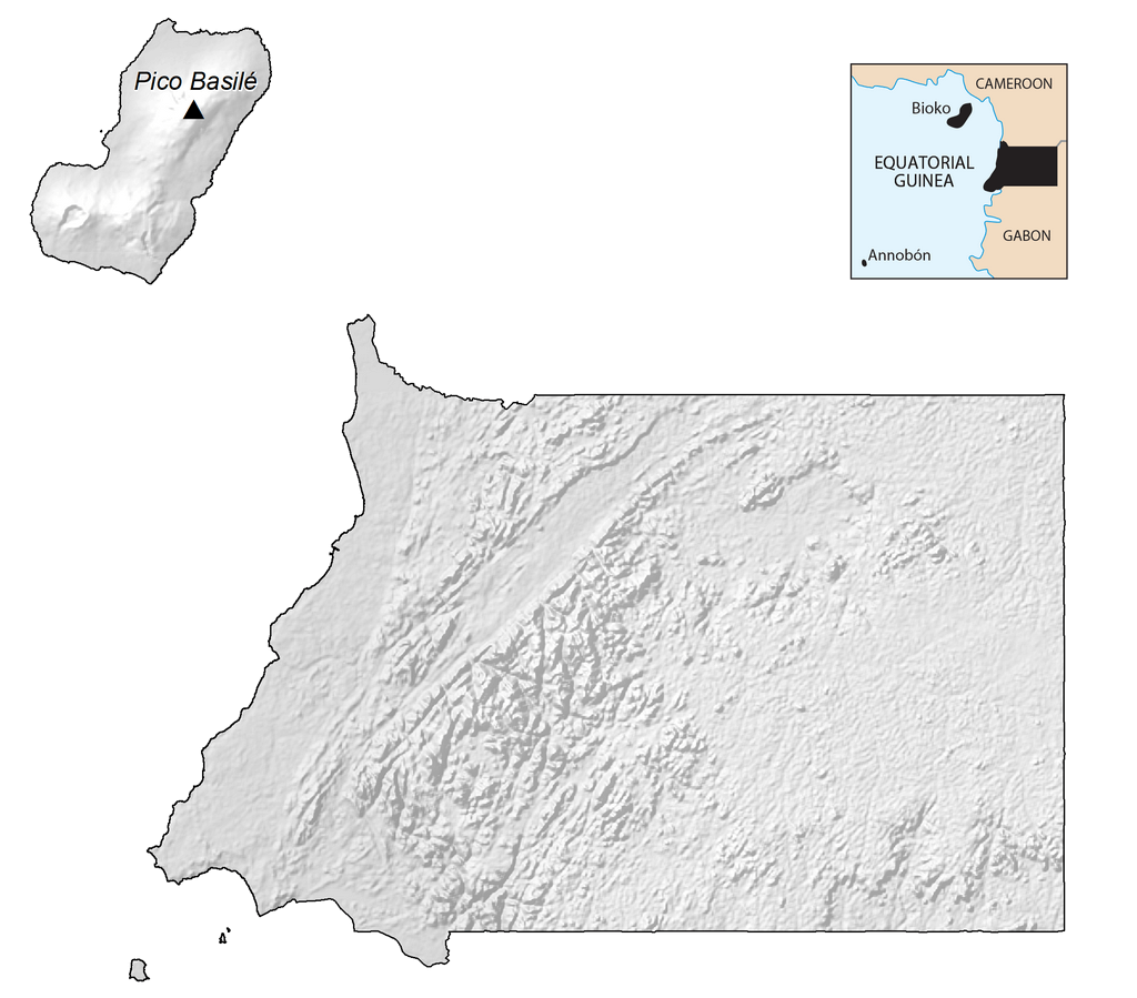 Bản đồ Độ cao Guinea Xích đạo