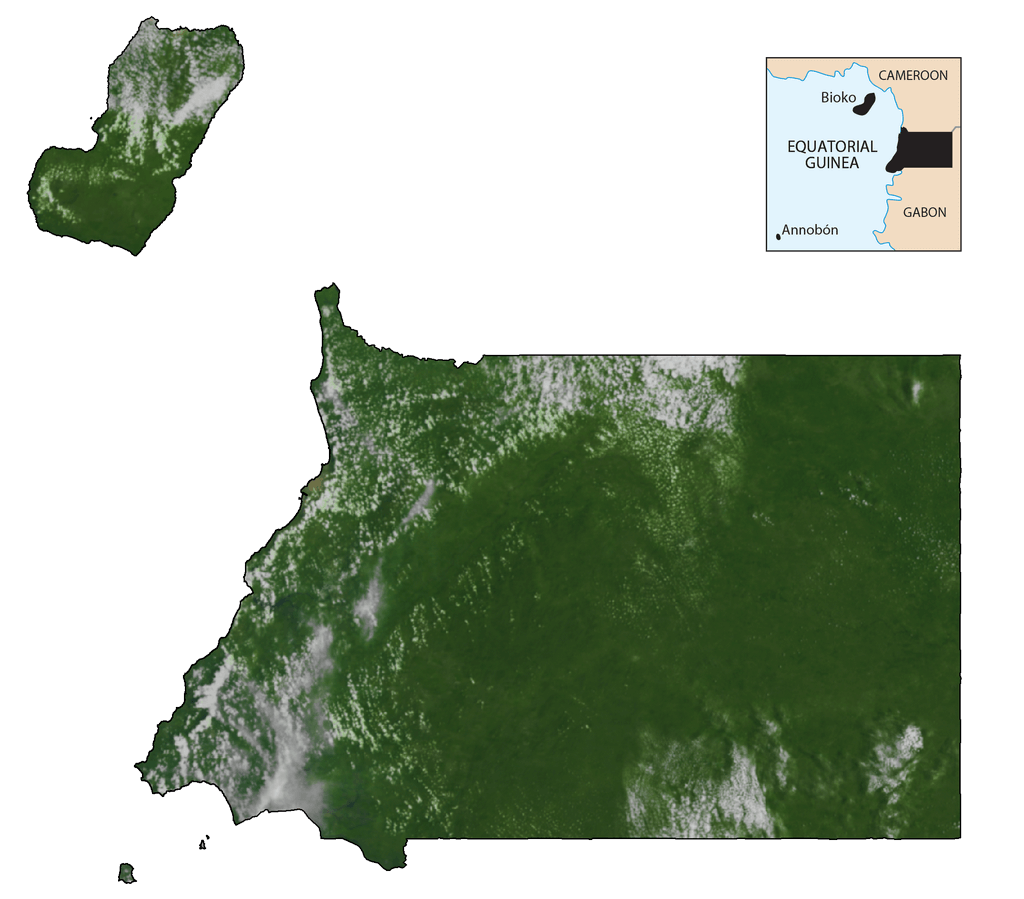 Bản đồ vệ tinh Guinea Xích đạo