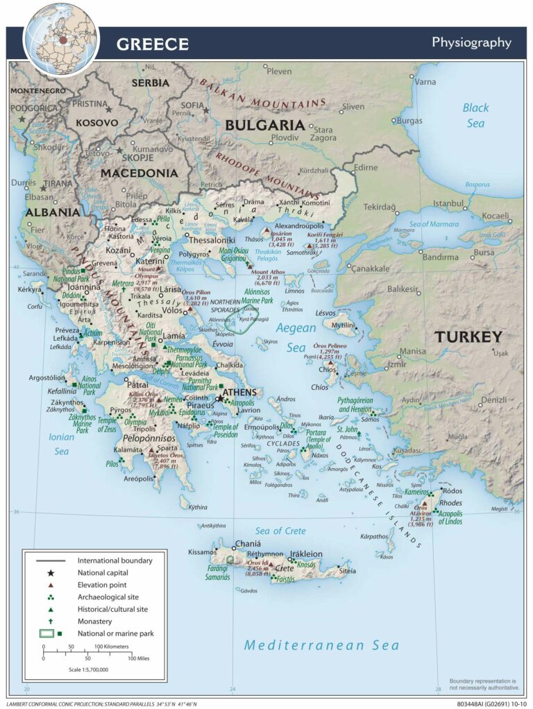 Bản đồ địa lý Hy Lạp