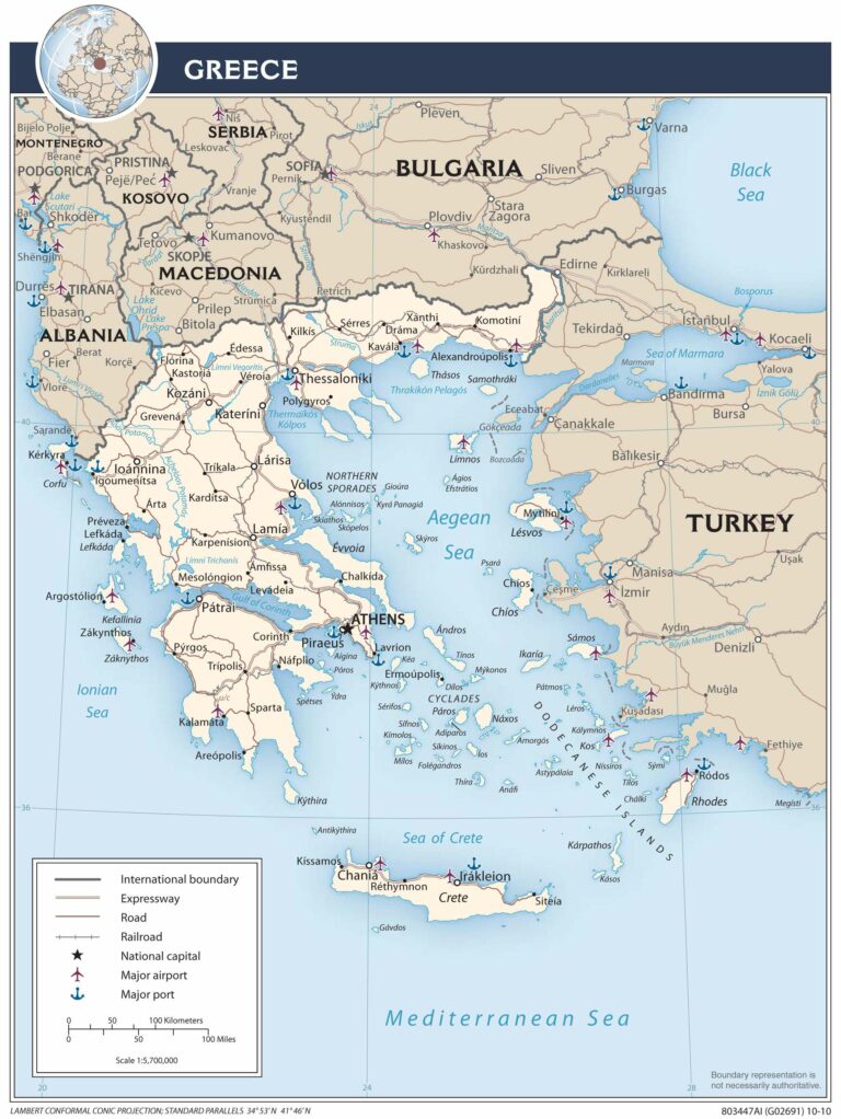 Bản đồ giao thông Hy Lạp