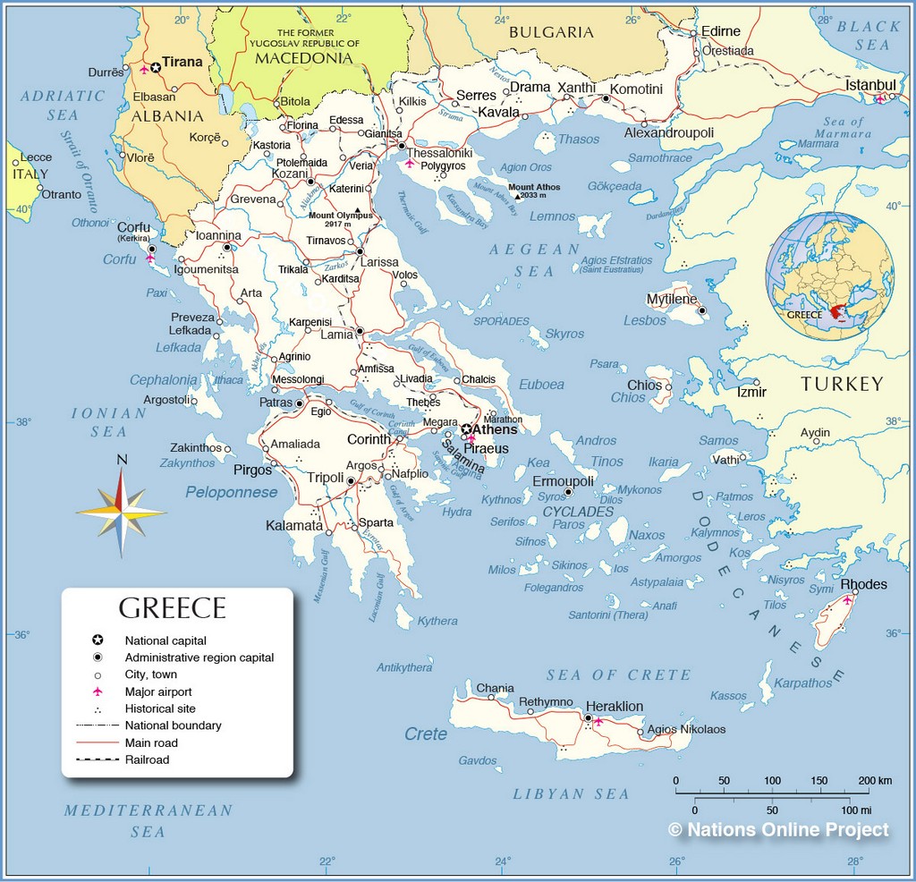 Bản đồ chi tiết của Hy Lạp