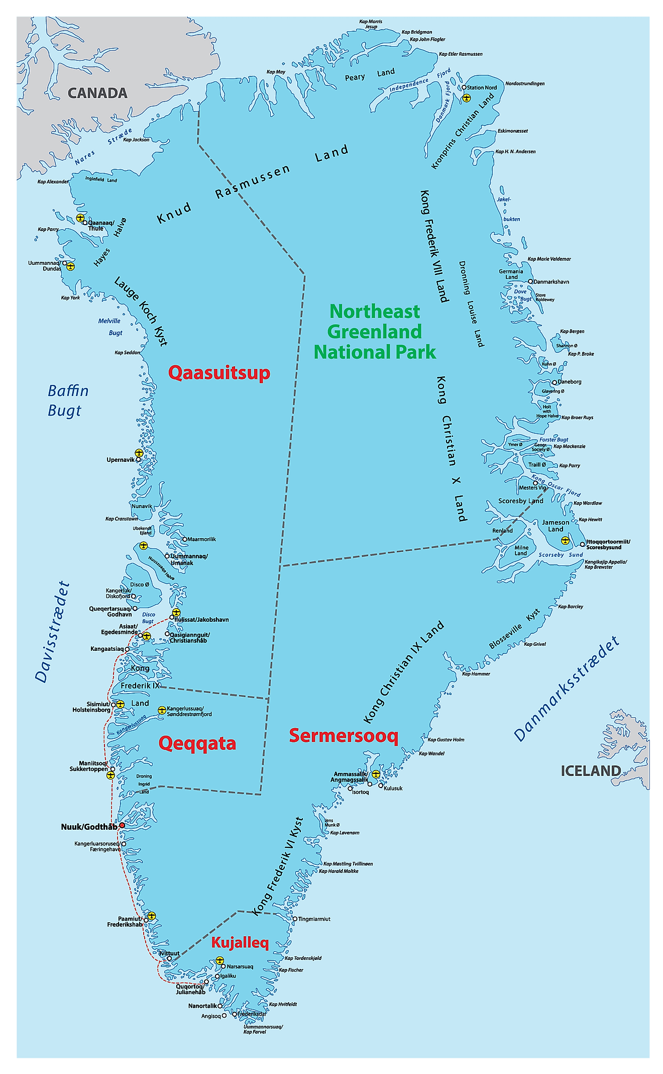 Các đô thị của Greenland Bản đồ