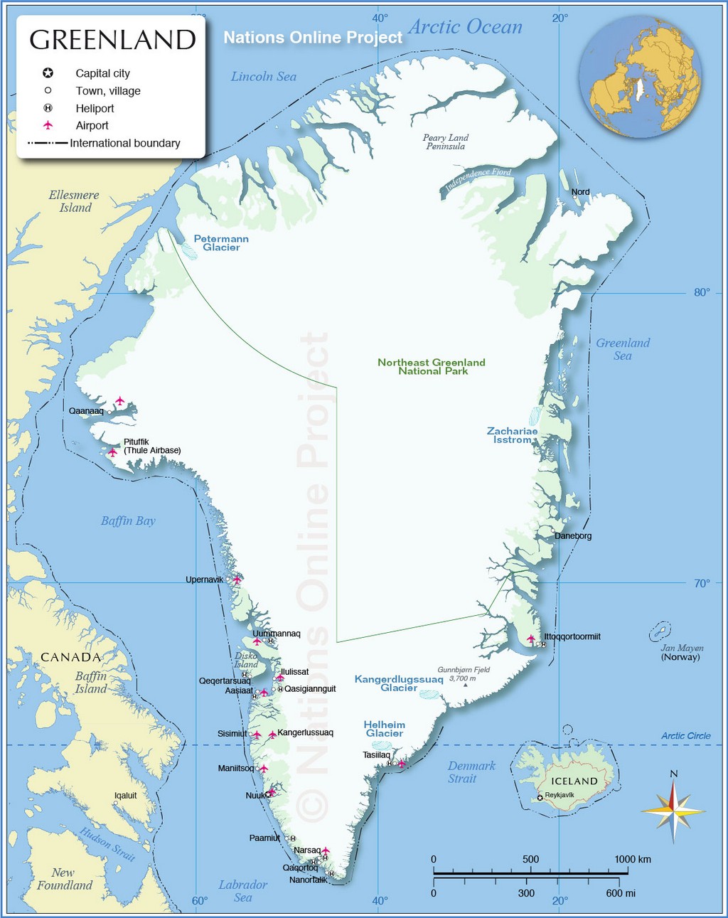 Bản đồ của Greenland