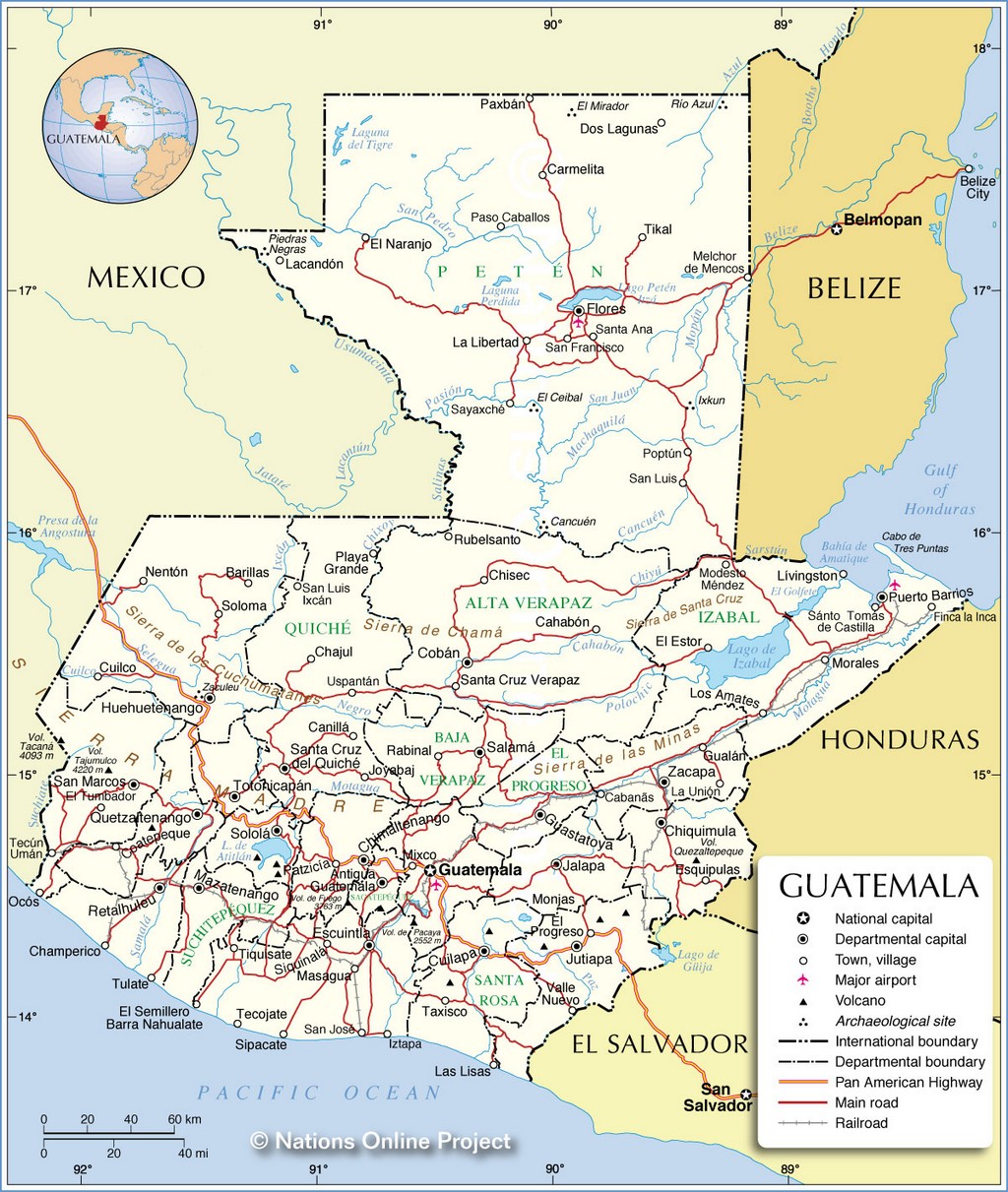 Bản đồ hành chính của Guatemala