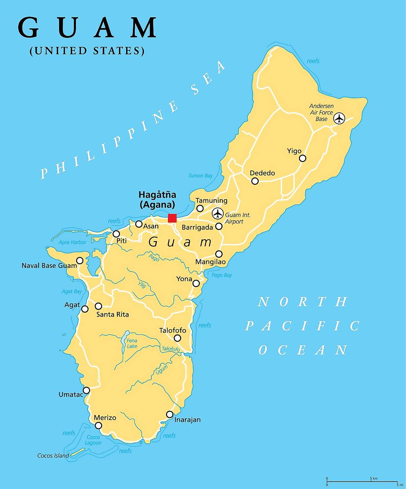 Bản đồ hành chính của Guam