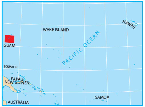 Bản đồ vị trí của Guam. Nguồn: gisgeography.com
