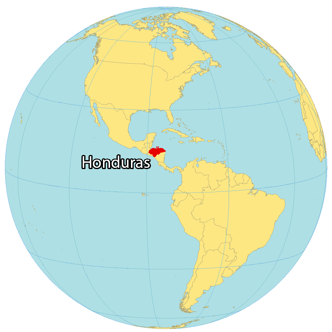 Bản đồ vị trí của Honduras. Nguồn: gisgeography.com