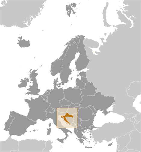 Bản đồ vị trí của Croatia