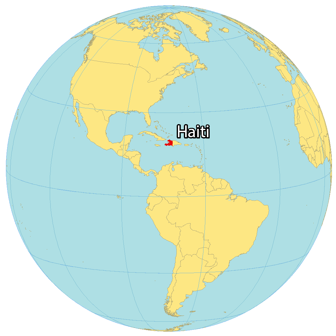 Bản đồ vị trí của Haiti. Nguồn: gisgeography.com