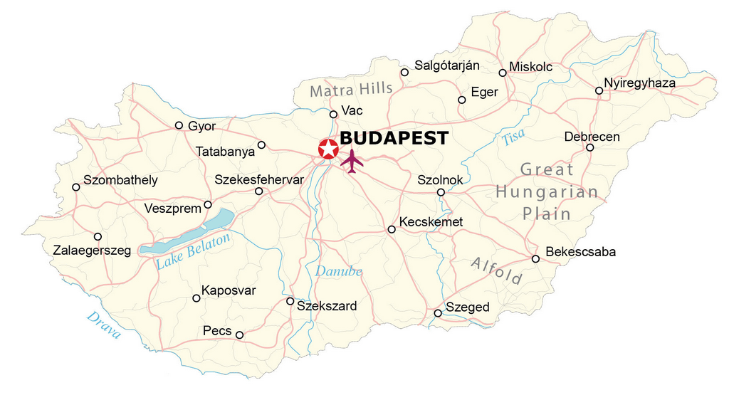 Hungary Bản đồ