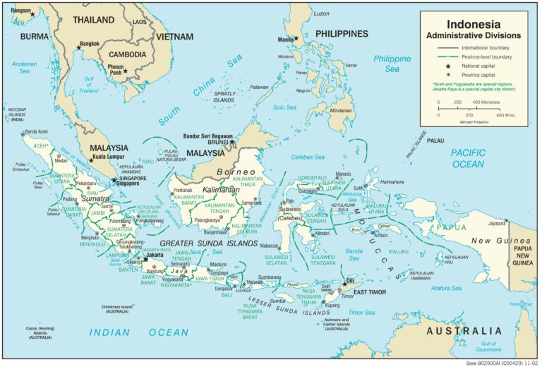 Bản đồ hành chính Indonesia khổ lớn