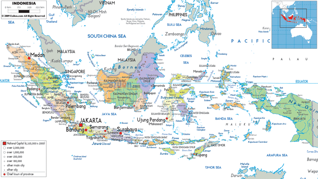 Indonesia political map.