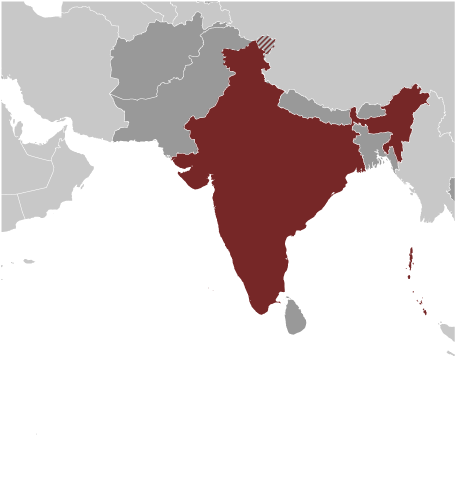 Bản đồ vị trí của Ấn Độ