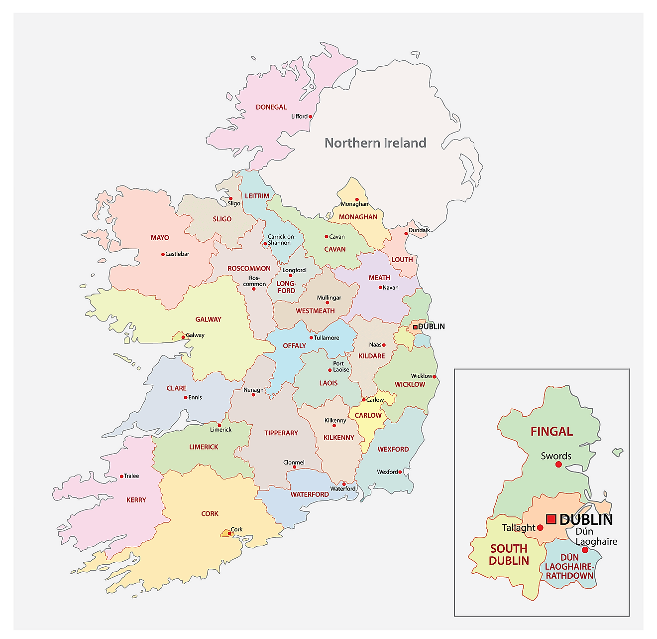 County Councils of Ireland Map