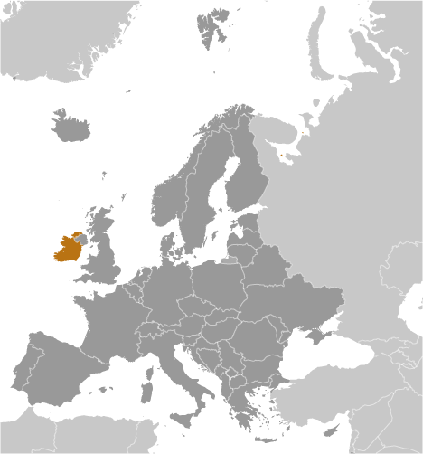 Bản đồ vị trí của Ireland