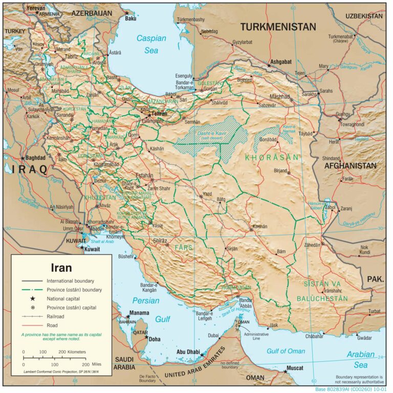 Bản đồ địa lý Iran
