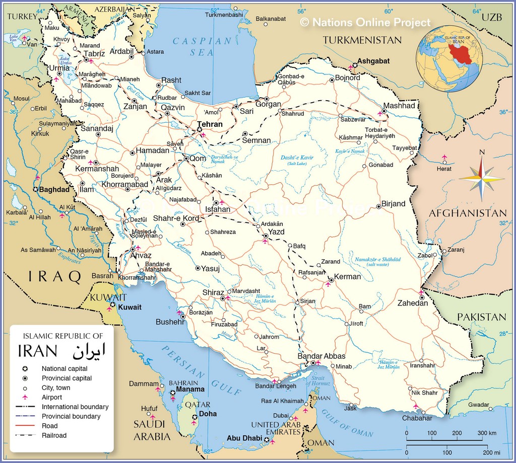 Bản đồ hành chính của Iran