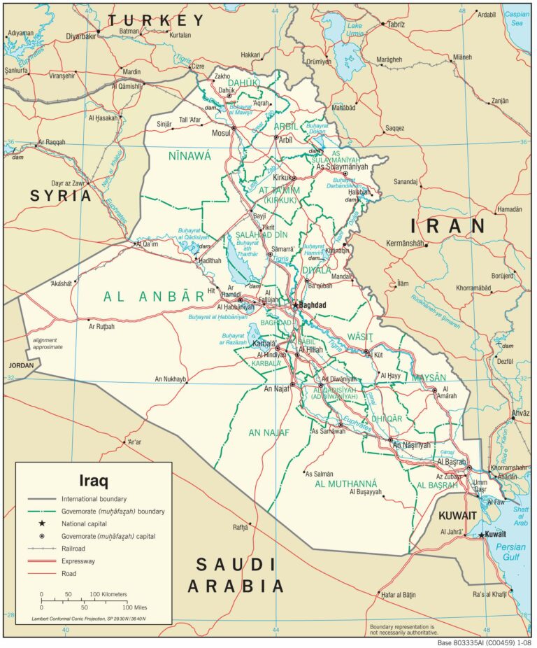 Bản đồ giao thông Iraq