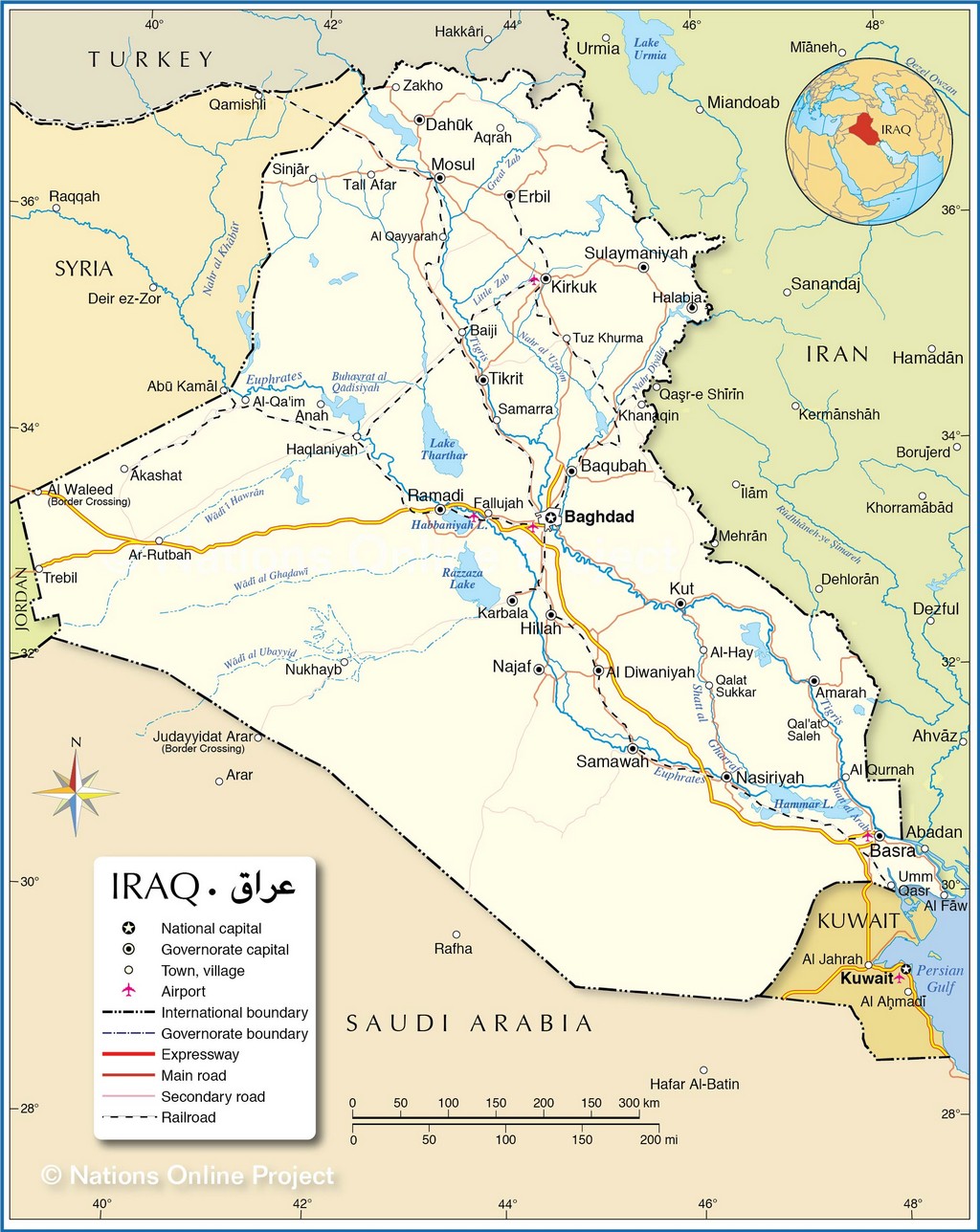 Bản đồ hành chính của Iraq