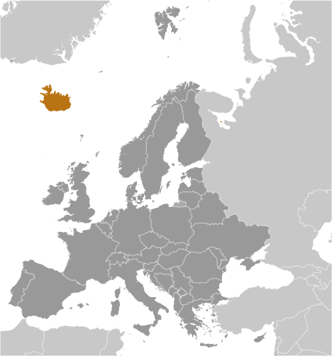 Bản đồ vị trí của Iceland