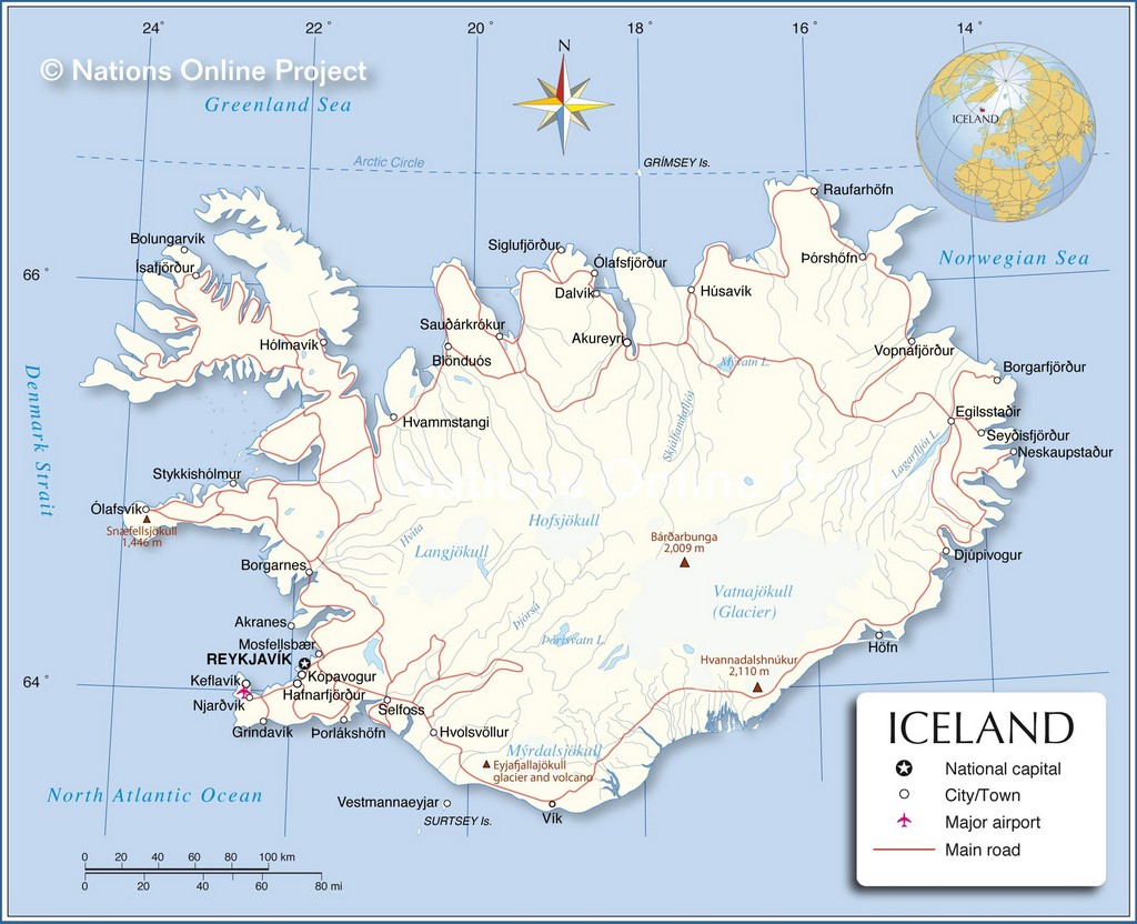 Bản đồ tham khảo của Iceland