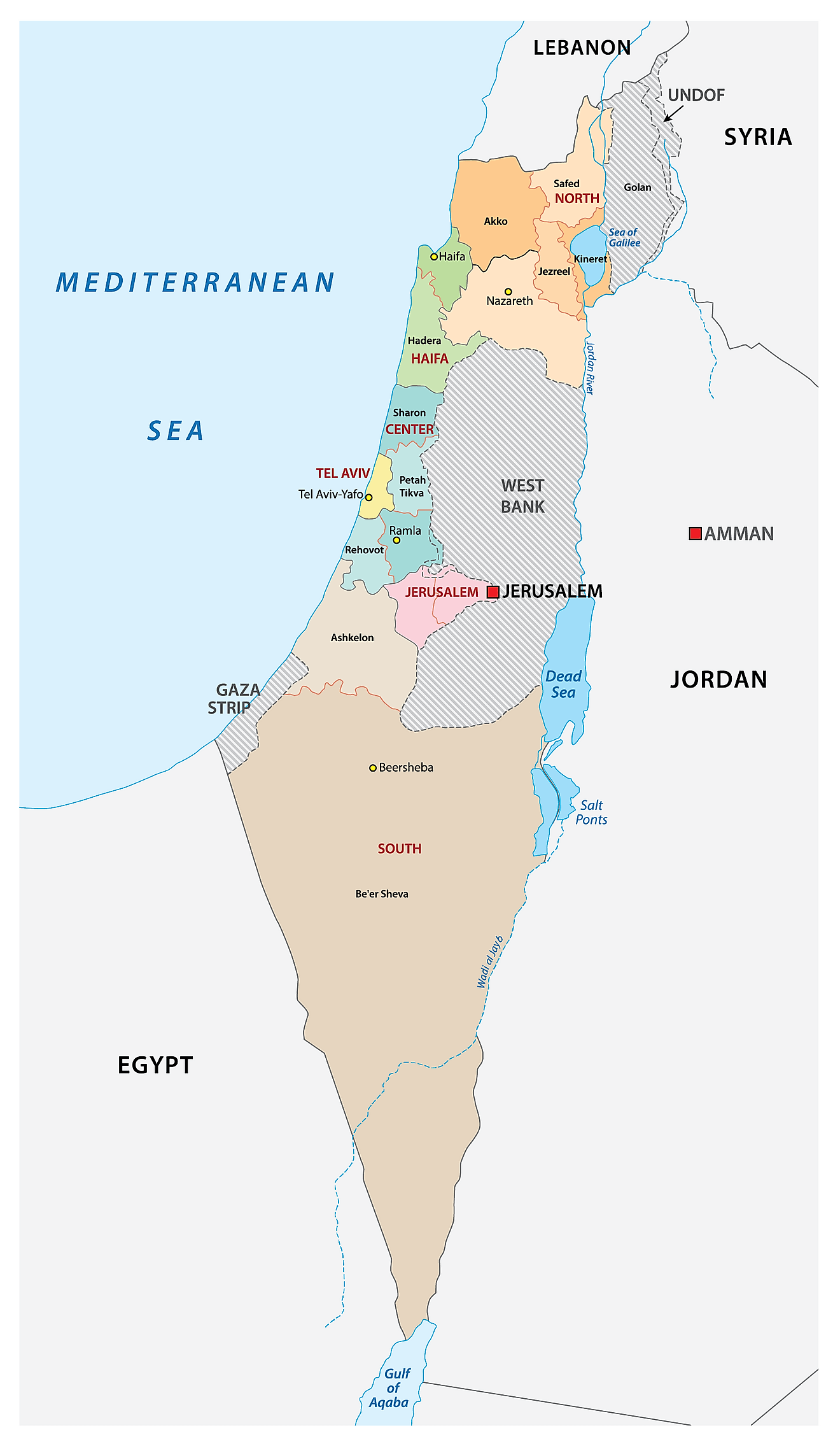 Các quận của Israel Bản đồ