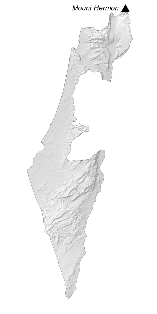 Bản đồ Độ cao Israel