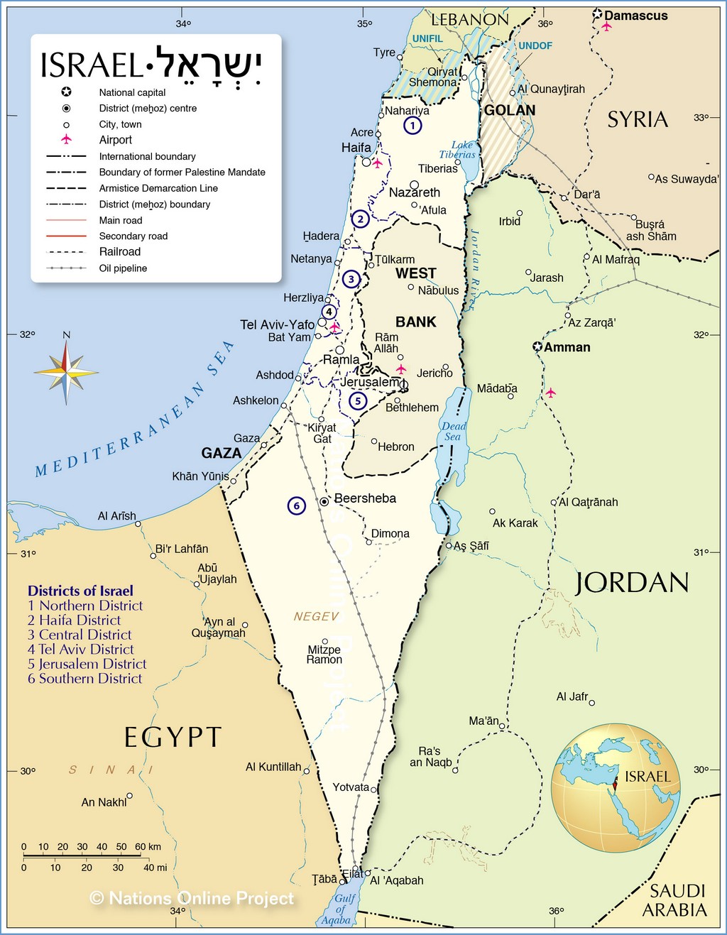 Bản đồ hành chính của Israel