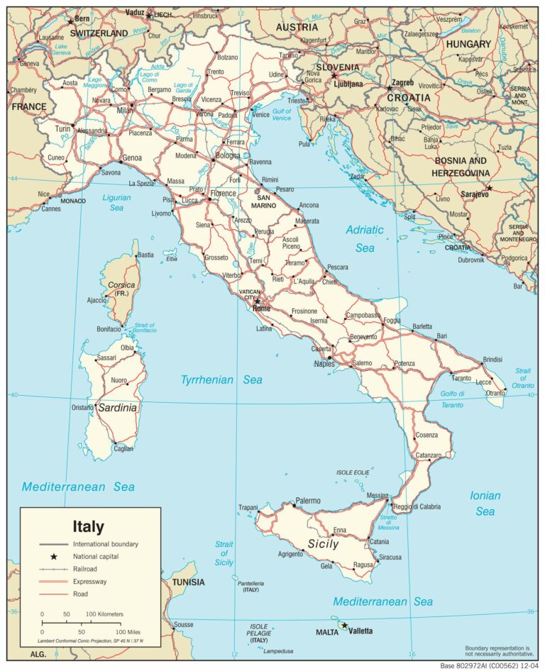 Bản đồ giao thông nước Ý