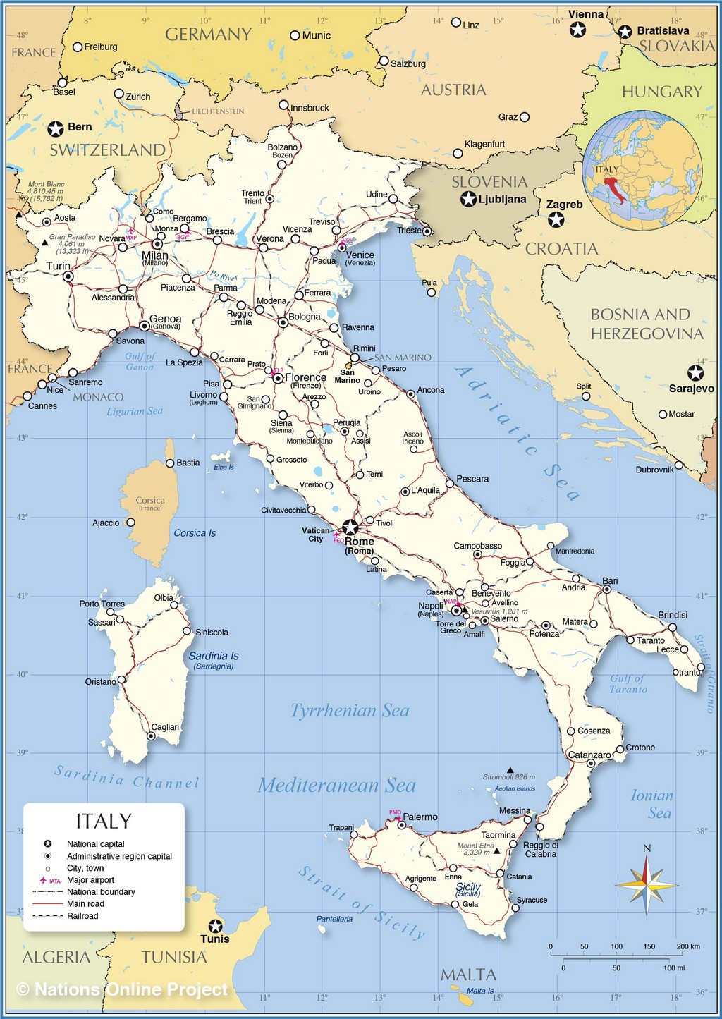 Bản đồ hành chính của Ý
