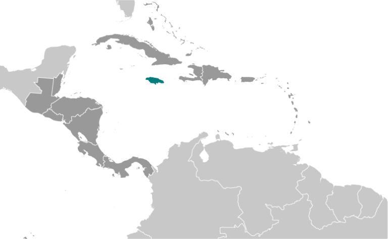 Bản đồ vị trí của Jamaica