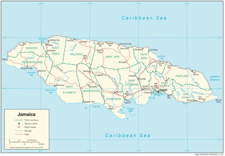 Bản đồ giao thông Jamaica