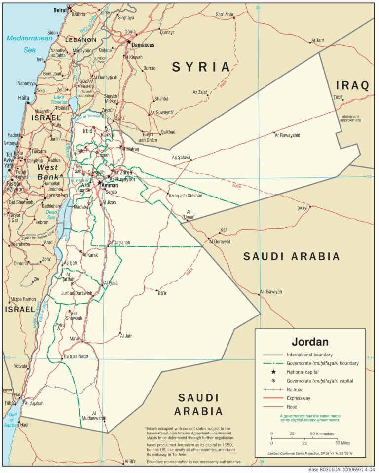 Bản đồ giao thông Jordan
