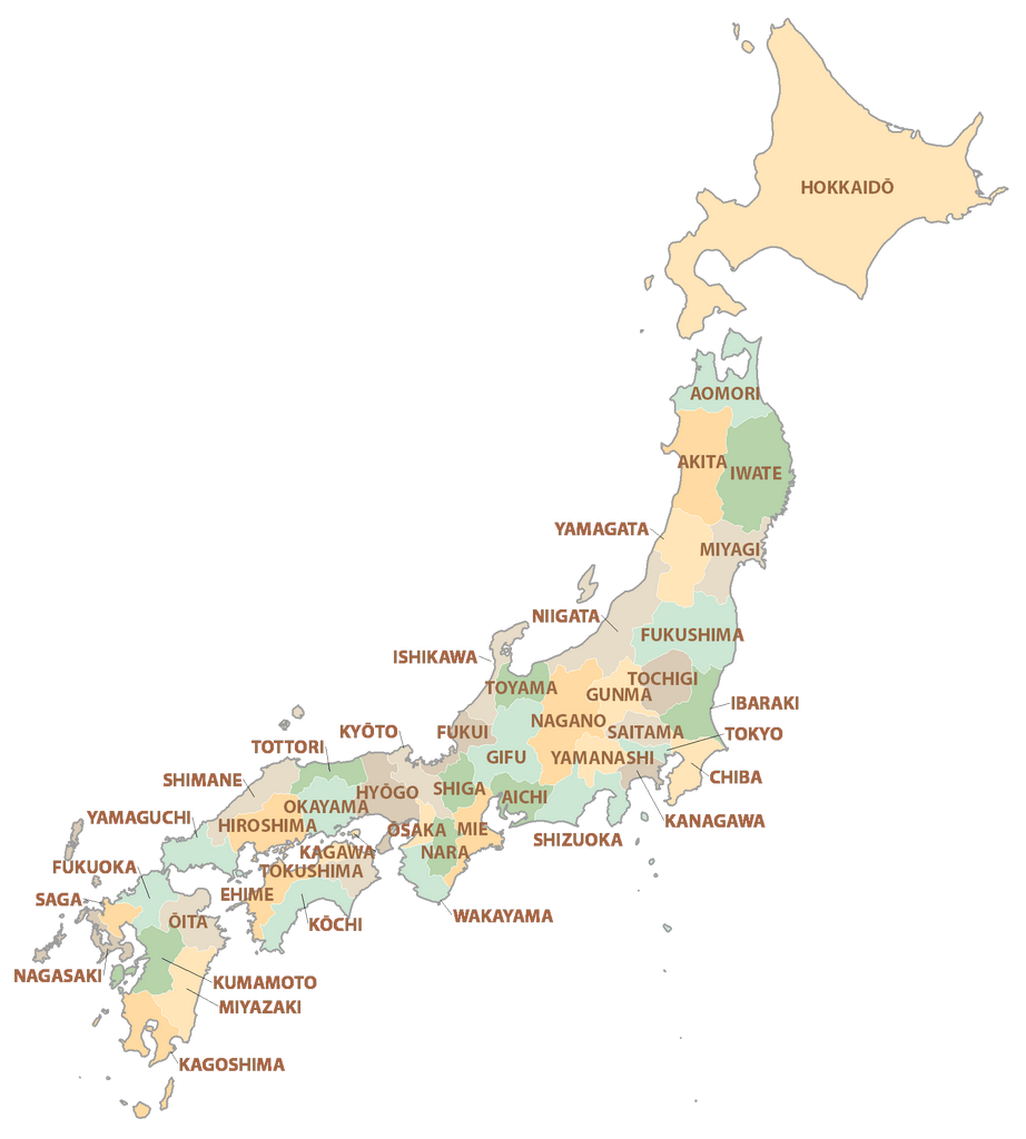Japan Prefecture Map