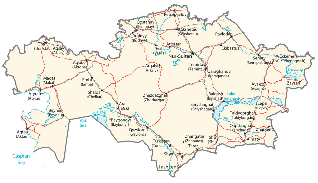 Bản đồ Kazakhstan