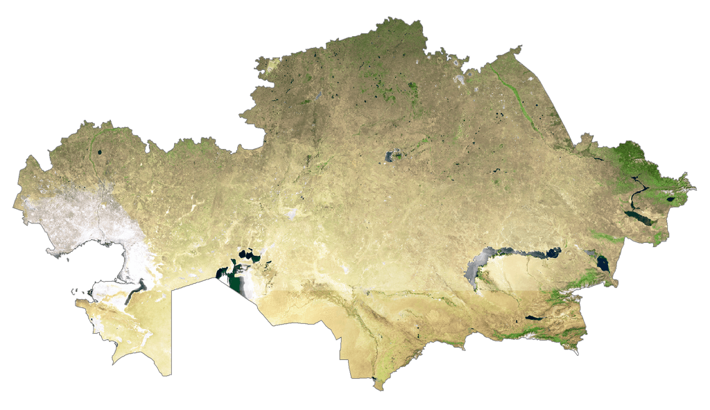 Bản đồ vệ tinh Kazakhstan