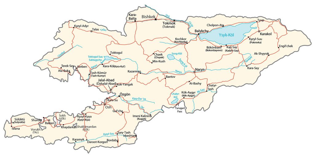 Bản đồ Kyrgyzstan