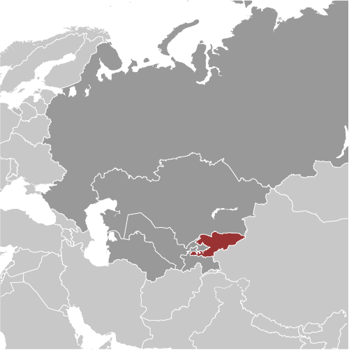 Bản đồ vị trí của Kyrgyzstan