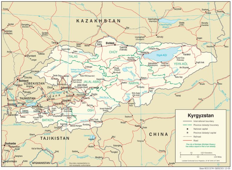 Bản đồ giao thông Kyrgyzstan