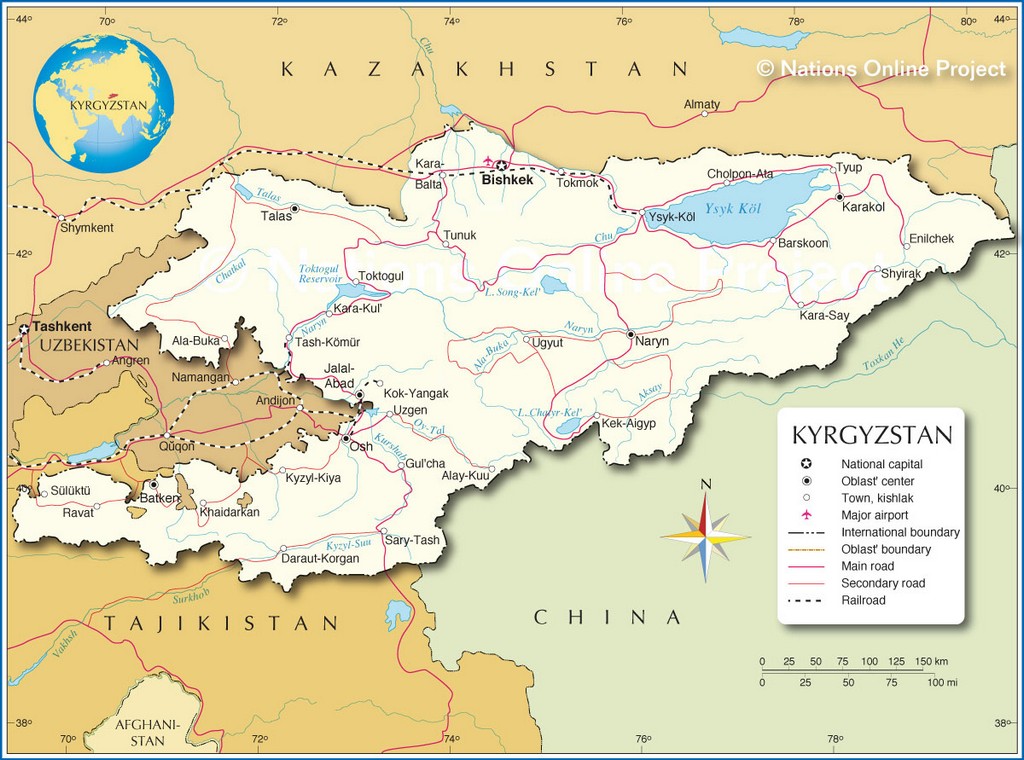 Bản đồ tham khảo của Kyrgyzstan