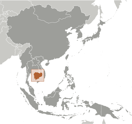 Bản đồ vị trí của Campuchia