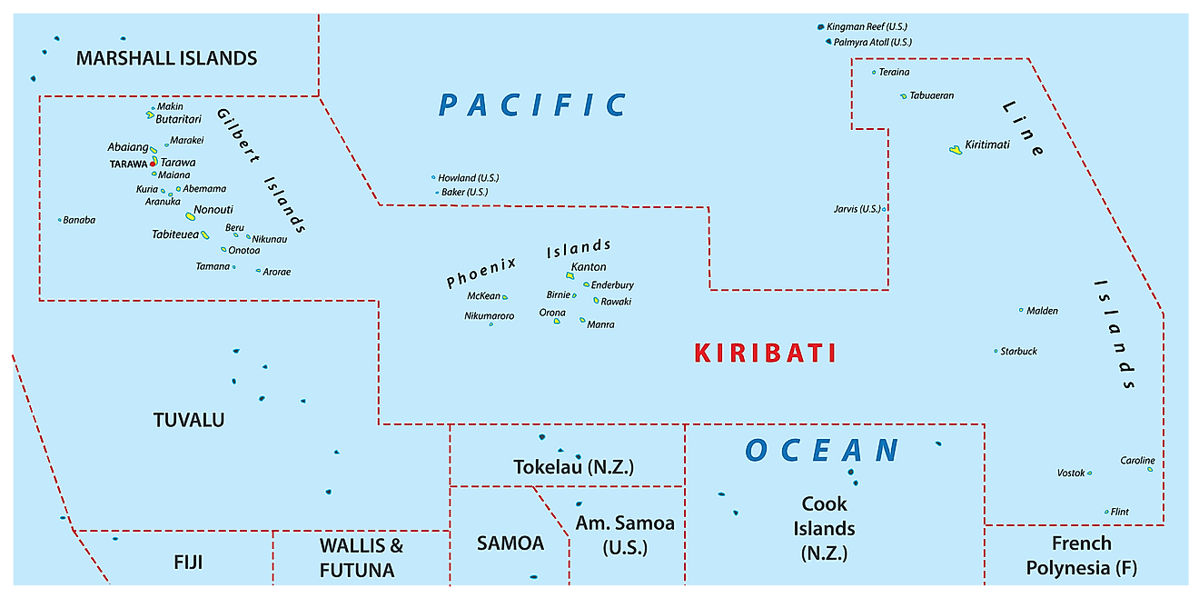 Geographical Units of Kiribati Map