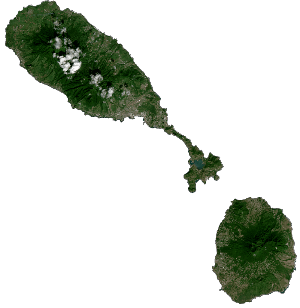 Bản đồ vệ tinh Saint Kitts và Nevis