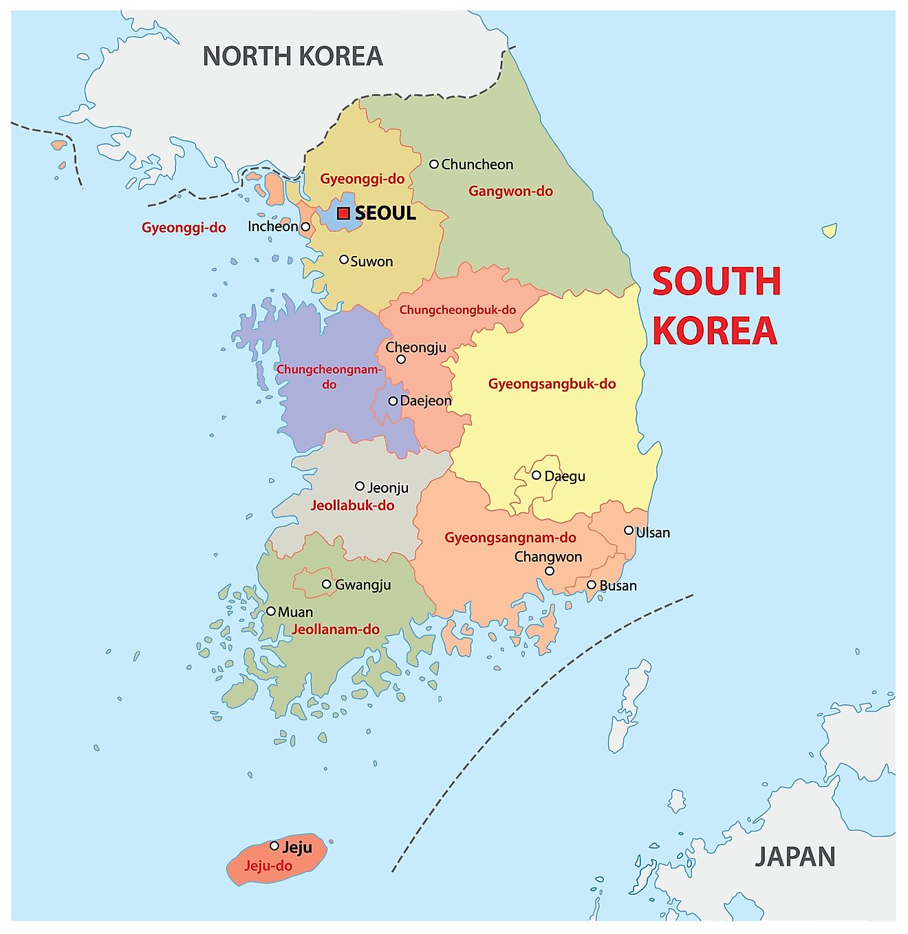 Bản đồ các tỉnh của Hàn Quốc